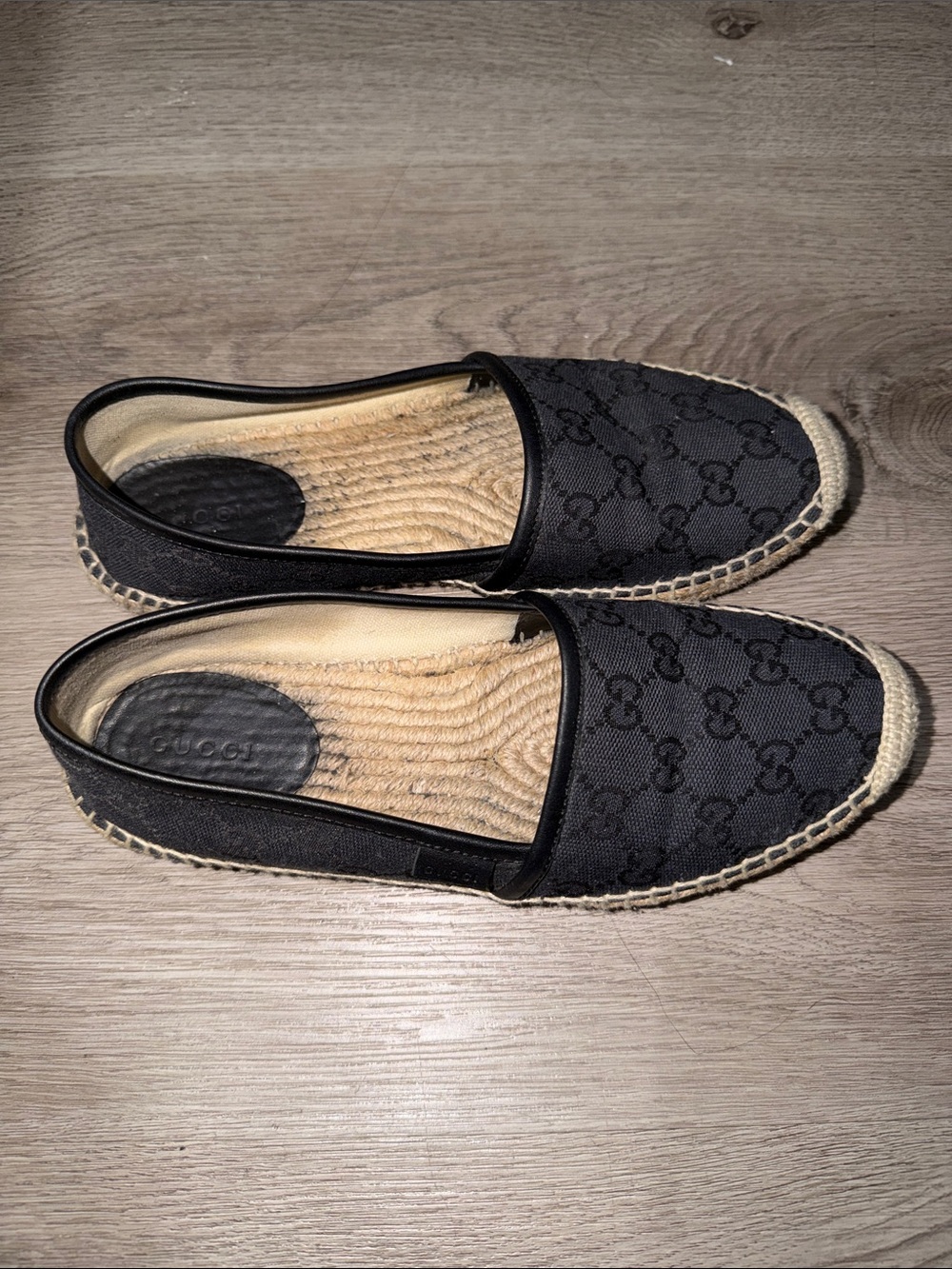 Gucci Black Monogram Canvas Espadrilles